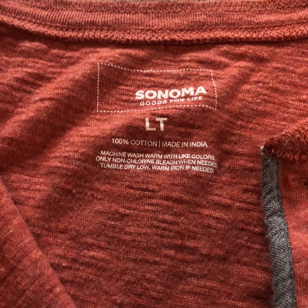 Button neck Tee, LT - Picture 2 of 4